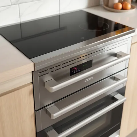 stainless steel oven and induction hob