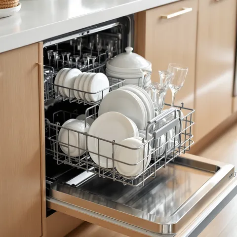 integrated dishwasher panel in oak
