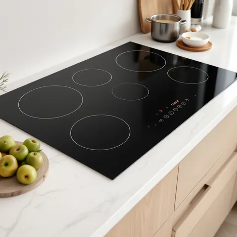 black glass induction hob